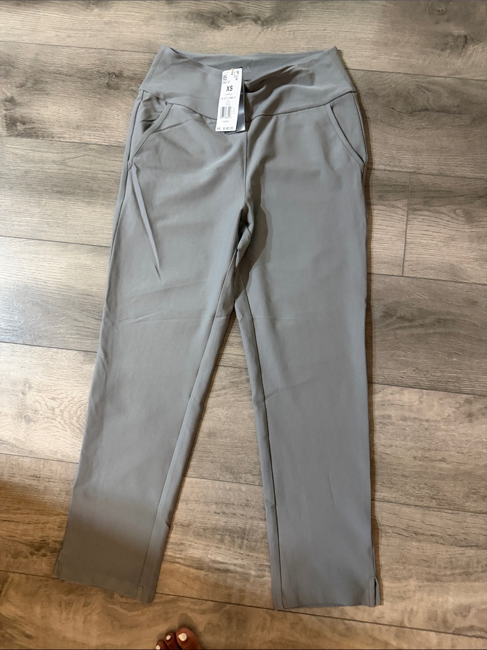 adidas high waisted golf Women's Straight Leg Pants - Light Gray